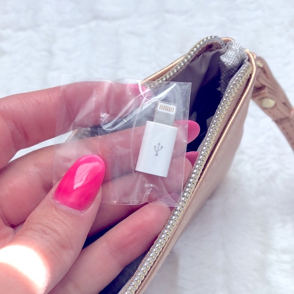 Rose Gold Wristlet with Phone Charger - Picture 5 of 5